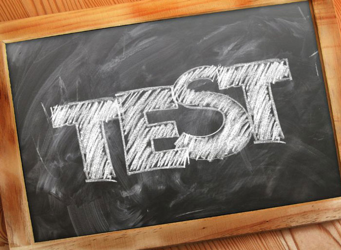 testboard small chalkboard in a wooden frame with the word TEST written in white chalk<br />