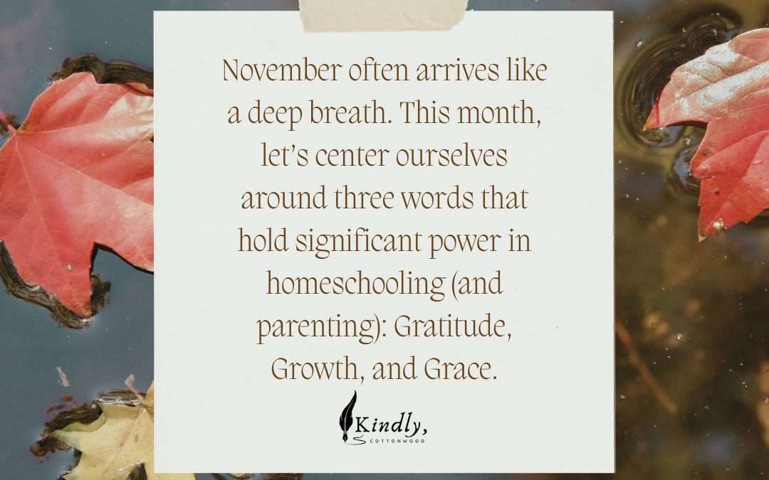 Gratitude, Growth, and Grace: Navigating November with Heart